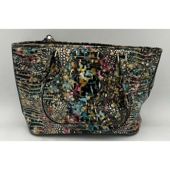 Brahmin Medium Asher Retrogade Melbourne Croc Embo Leather Satchel New - Picture 2 of 10